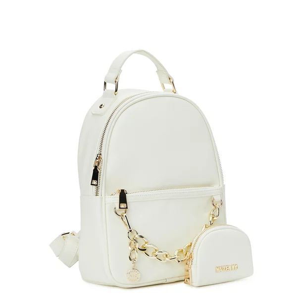 Madden NYC Women's Chain Accent Backpack with Removable Pouch Cream | Walmart (US)