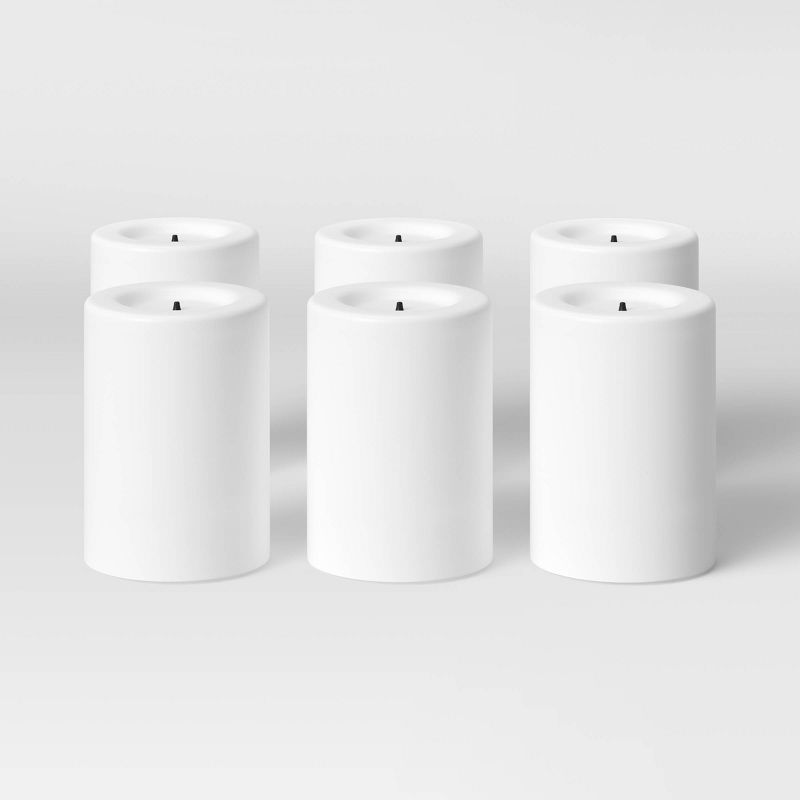 6pk Outdoor Flameless LED Votives White - Project 62™ | Target
