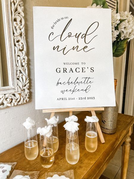 Made these cute little cloud themed champagne drinks with Cotten candy and they fit perfect for anything bridal party related or maybe even a baby shower! ☁️

#LTKunder50 #LTKwedding #LTKbump