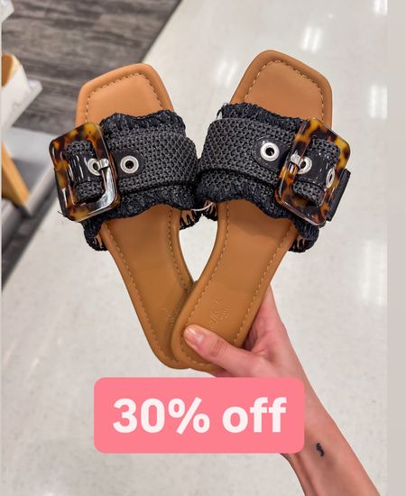 Raffia slide sandals - 30% off at Target! 

Tortoise shell buckle sandals // black sandals // raffia sandals // sandals on sale 

#LTKshoecrush #LTKxTarget #LTKstyletip