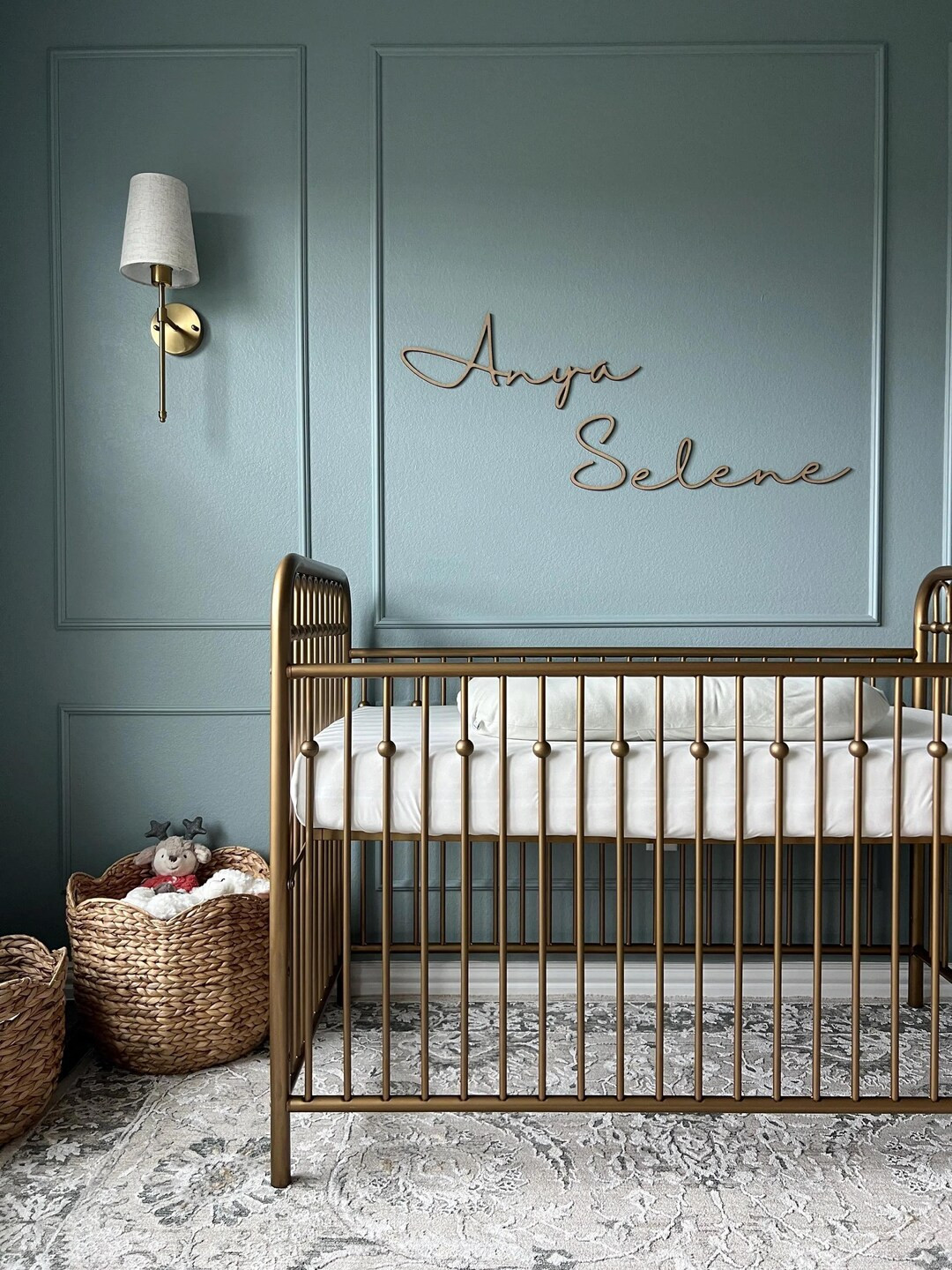Custom Double Name Sign: Nursery Wall Decor, Laser Cut MDF or Birch - Etsy | Etsy (US)