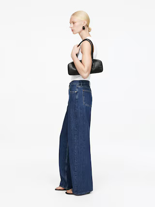 CLOUD Loose Wide Jeans – Mid Blue – Women – ARKET GB | Arket UK