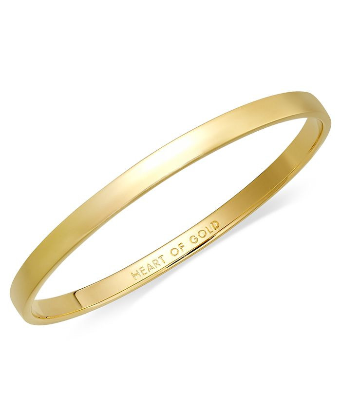 Bracelet, 12k Gold-Plated Heart of Gold Idiom Bangle Bracelet | Macys (US)
