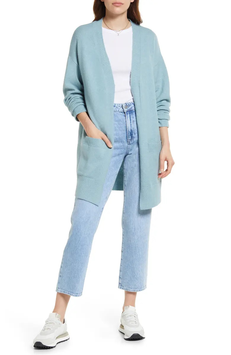 Open Front Cotton Blend Cardigan | Nordstrom