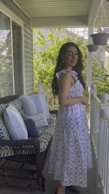 The most beautiful dress for the spring and summer!! Hill house nailed it with this Ellie nap dress. This limited edition print with butterflies and flowers is everything. Beautiful garden dress white cotton floral dress. Grand millennial style. Coastal grandmother southern inspired style 

#LTKhome #LTKVideo #LTKSeasonal