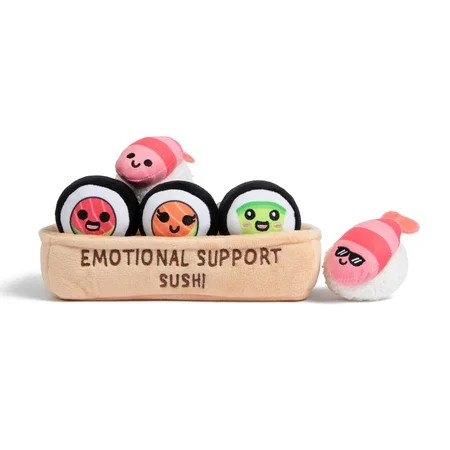 Emotional Support Pals Sushi, 5 Sushi Plush Toys with Carrying Basket, Back to School Desk Buddy | Walmart (US)
