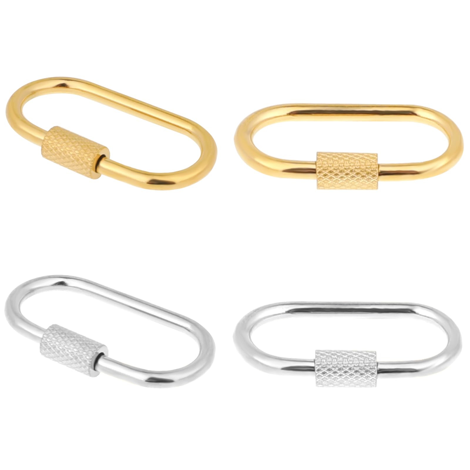 4 Pcs Small Locking Carabiner Screw Lock Carabiner Brass Screw Lock Clip Oval Lock Key Clasps Sta... | Amazon (US)