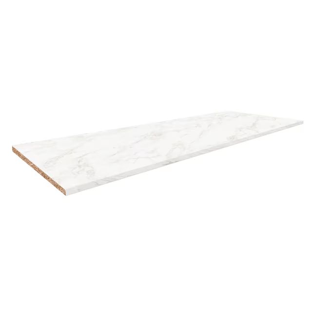 Stretta 6-ft x 25.5-in x 1.125-in White Marble Straight Laminate Countertop | Lowe's