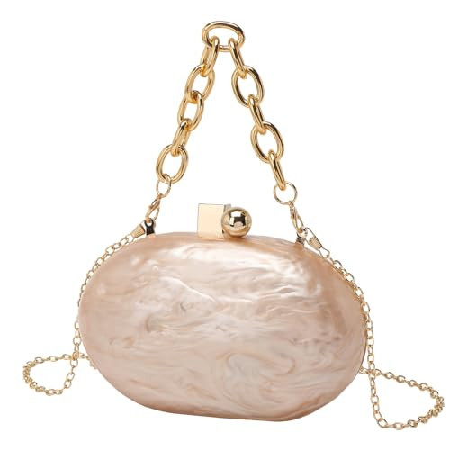 GSYPS Women Acrylic Clutch Purse Marble Evening Bag Glitter Acrylic Shoulder Handbag Wedding Party Prom Trendy Purse Champagne | Amazon (US)