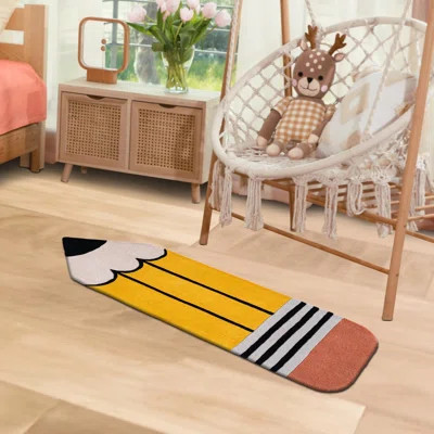 Unique Loom Pencil Playtime Kids Wool Rug | Wayfair North America