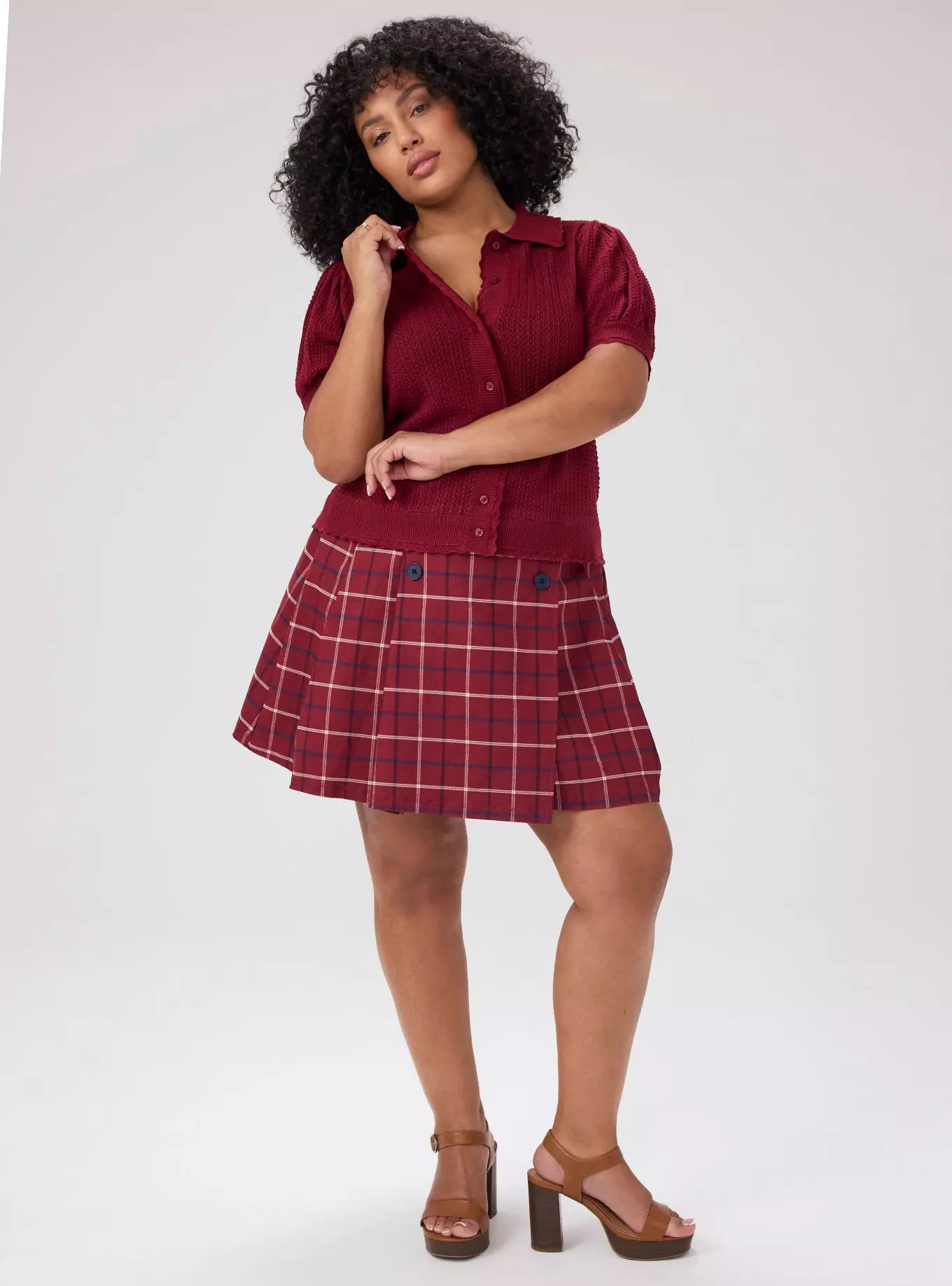 Belle Isle Button Front Pleated Skort | Torrid (US & Canada)