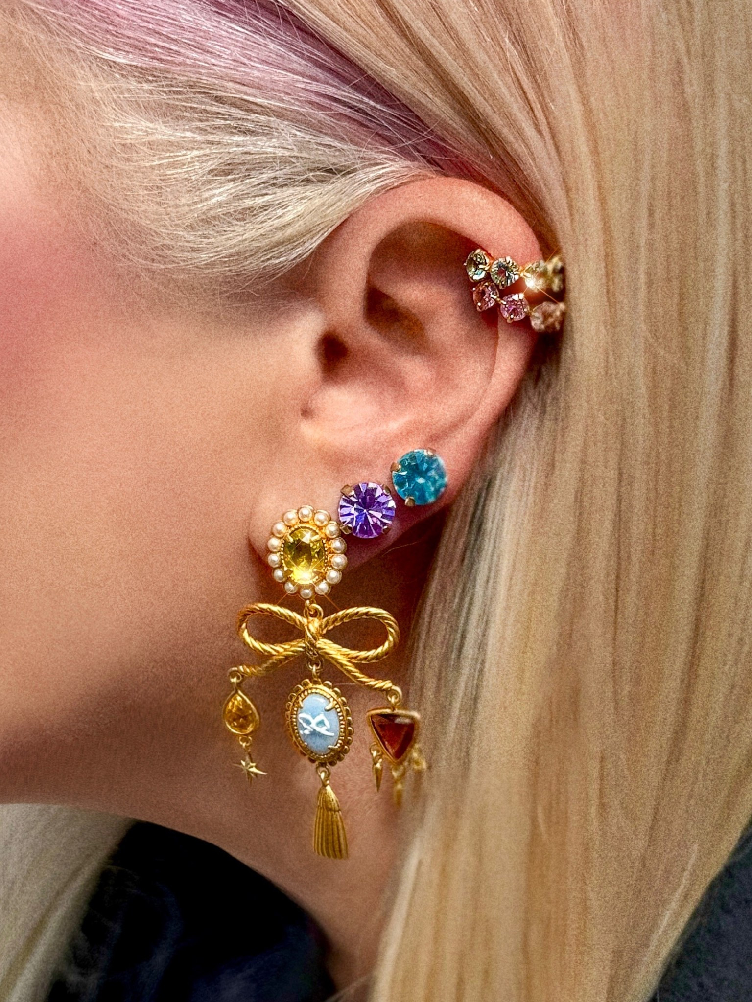 I love a good ear stack and this one does not disappoint! #earrings #weddingguest #springfashion #jewelry #lorenhope #earstack #earcuff 

#LTKU #LTKWedding #LTKParties