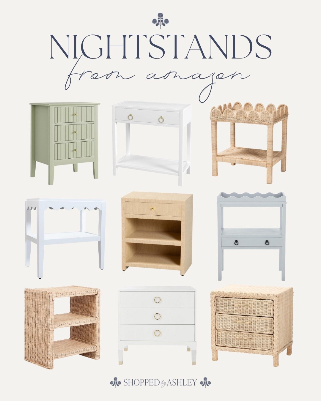 Classic coastal nightstands from Amazon! 

Raffia nightstand, rattan nightstand, white nightstand, blue nightstand, scallop nightstand, bedroom furniture, 3 drawer nightstand, nightstand with shelves, Amazon nightstand, Amazon furniture 

#LTKStyleTip #LTKHome