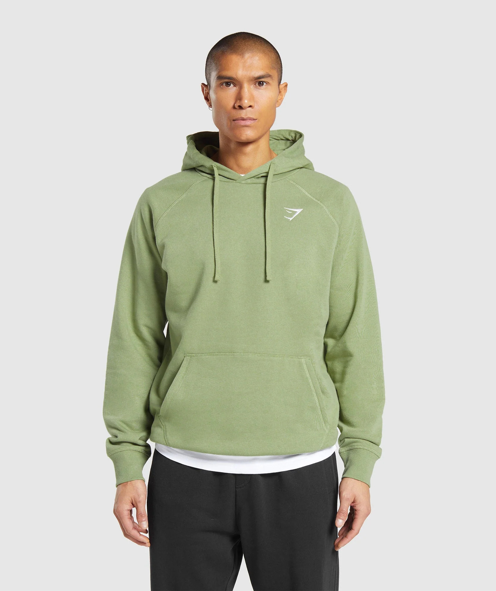Gymshark Crest Hoodie - Natural Sage Green | Gymshark US