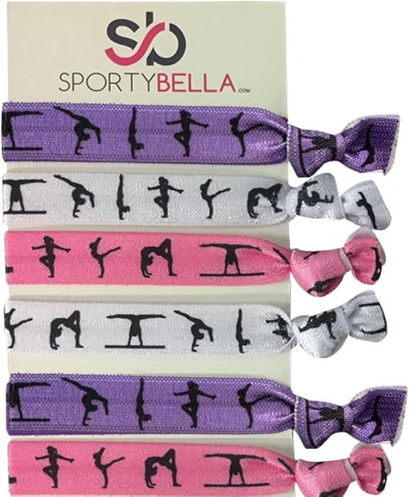 SportyBella Hair Ties & Ponytail Holders for Gymnastics - Girls Hair Accessories, No Crease Elast... | Amazon (US)