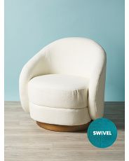 32in Boucle Swivel Curved Back Chair | HomeGoods