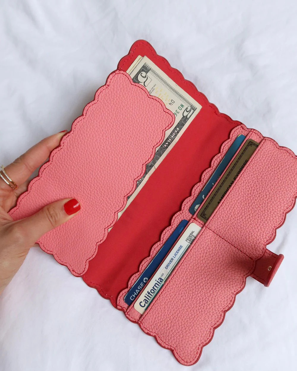 SINGLE FOLD SCALLOPED LEATHER WALLET - Shop Cupcakes and Cashmere | Cupcakes and Cashmere LLC