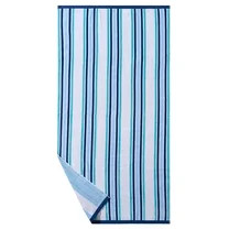Better Homes & Gardens Oversized Cotton Blend Cabana Beach Towel, 72" x 38", Blue | Walmart (US)
