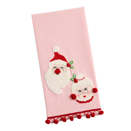 Pink Santa and Mrs. Claus Kitchen Towel by World Market | World Market