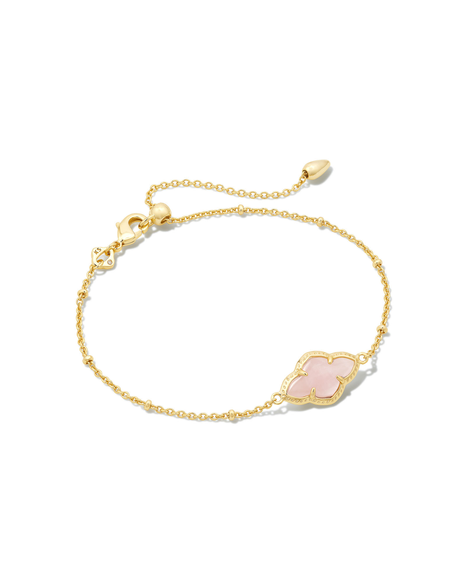 Abbie Gold Satellite Chain Bracelet in Rose Quartz | Kendra Scott
