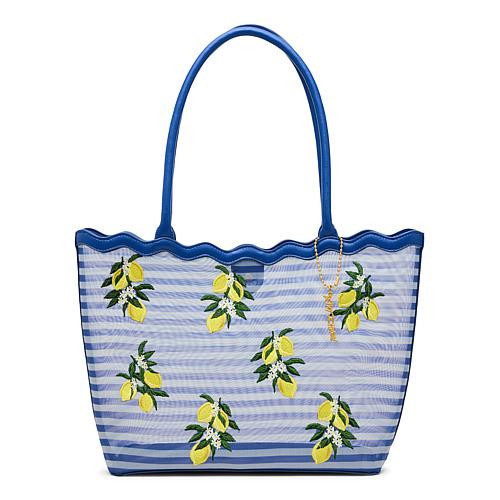 Betsey Johnson Mesh-in' Around Lemon Tote - Blue | HSN