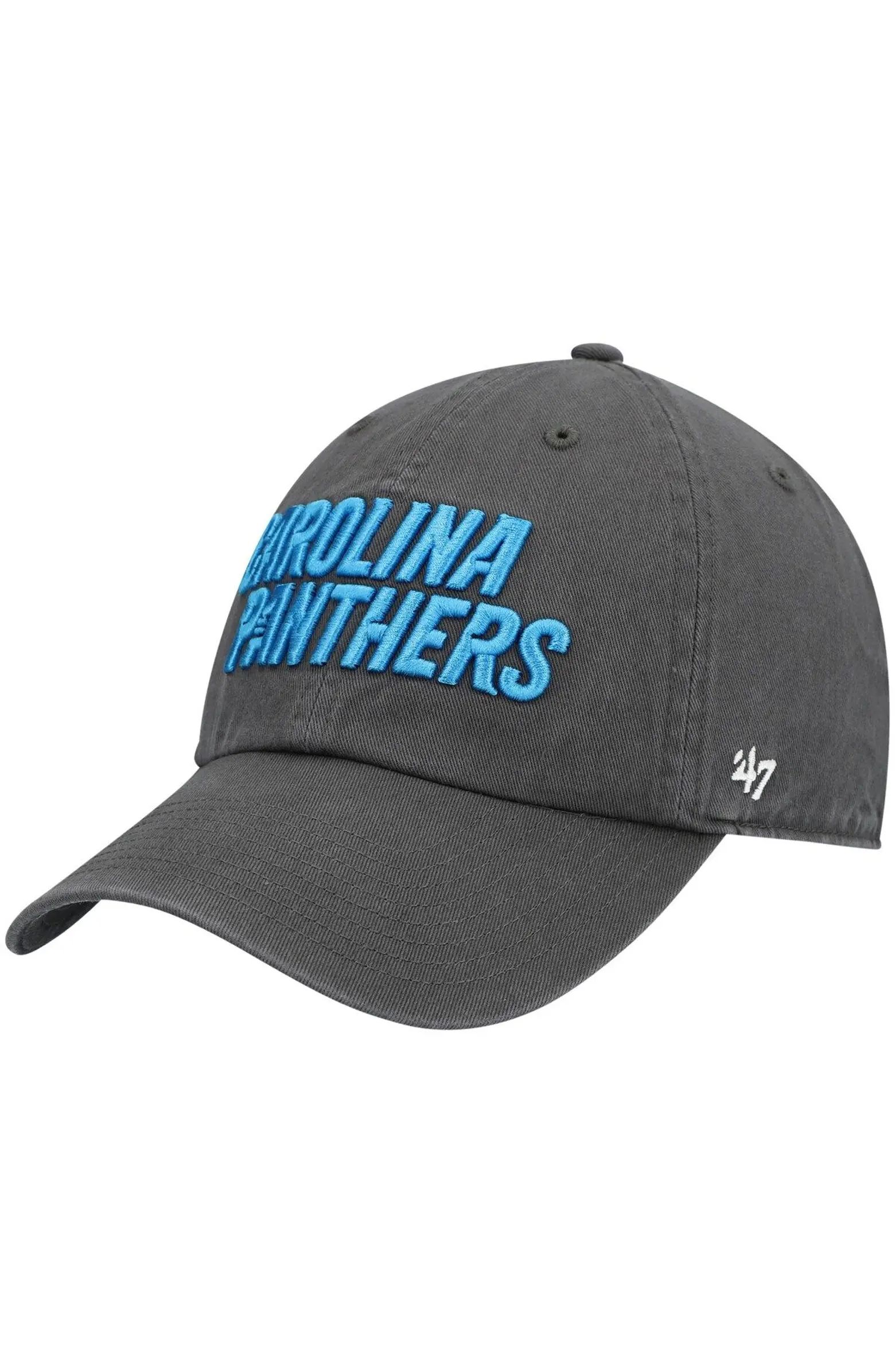 Men's '47 Charcoal Carolina Panthers Clean Up Script Adjustable Hat | Nordstrom