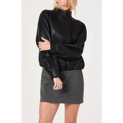 ASTR the Label Jett Faux Leather Jacket in Black at Nordstrom, Size Small | Nordstrom