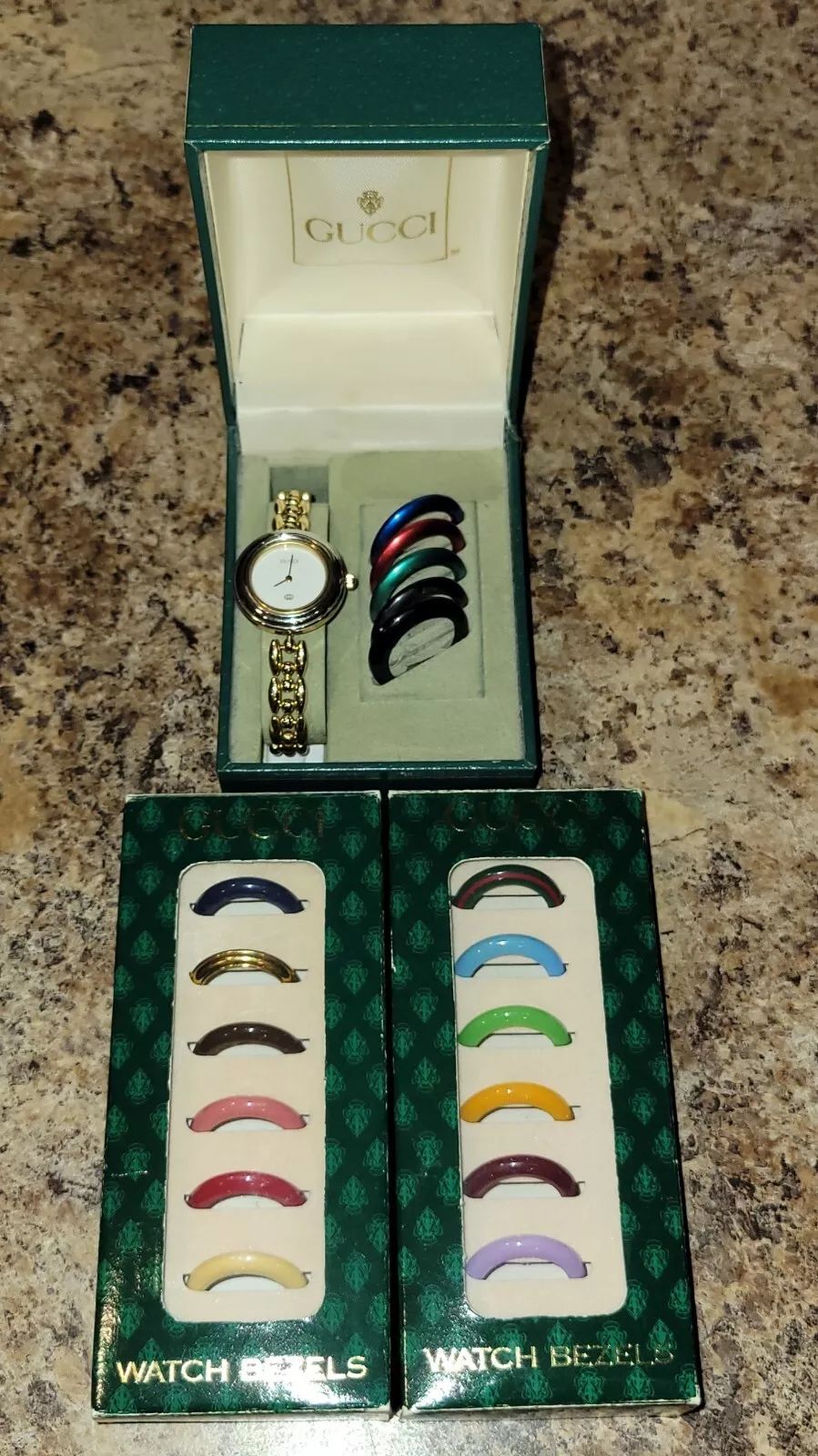 Vintage Women&#039;s Gucci Bracelet Watch w/18 Interchangeable Bezels AS-IS  | eBay | eBay US