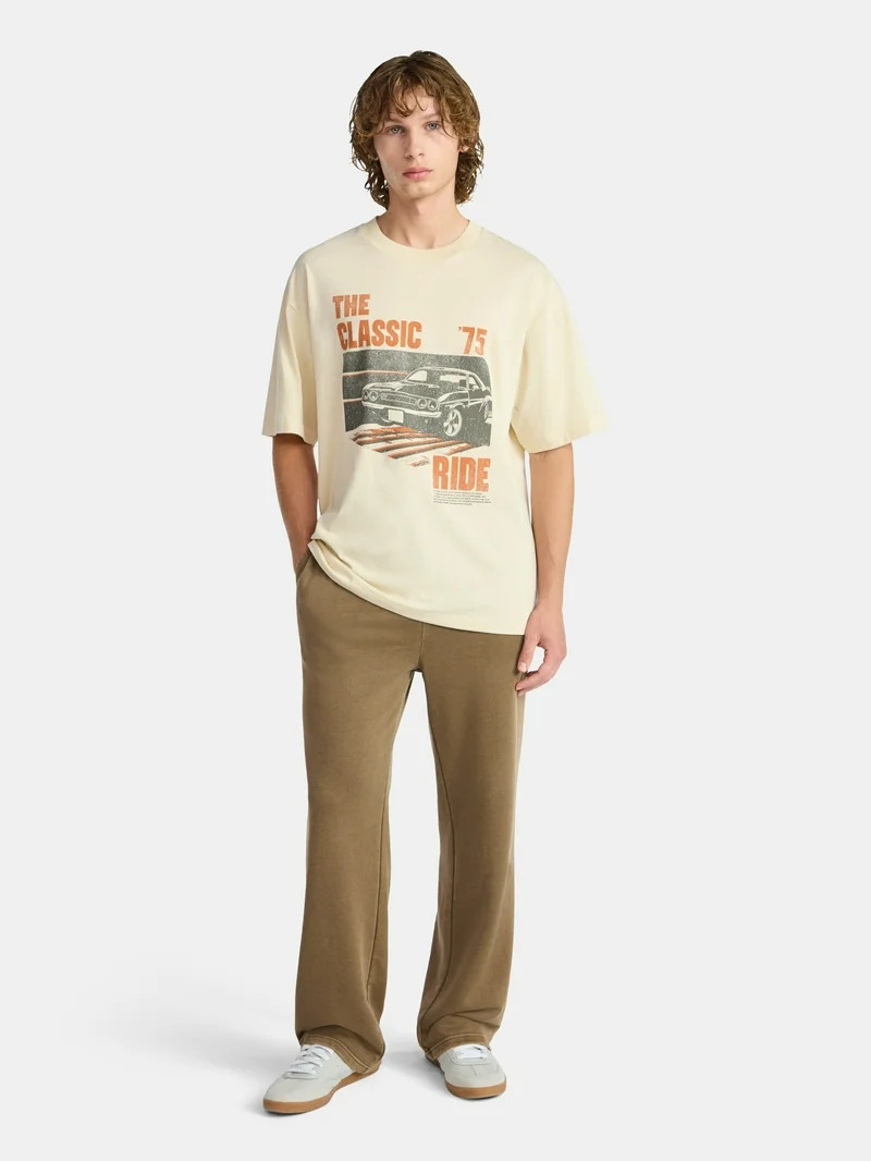 No Boundaries Oversized Cotton Graphic Tee, Men’s & Big Men’s | Walmart (US)