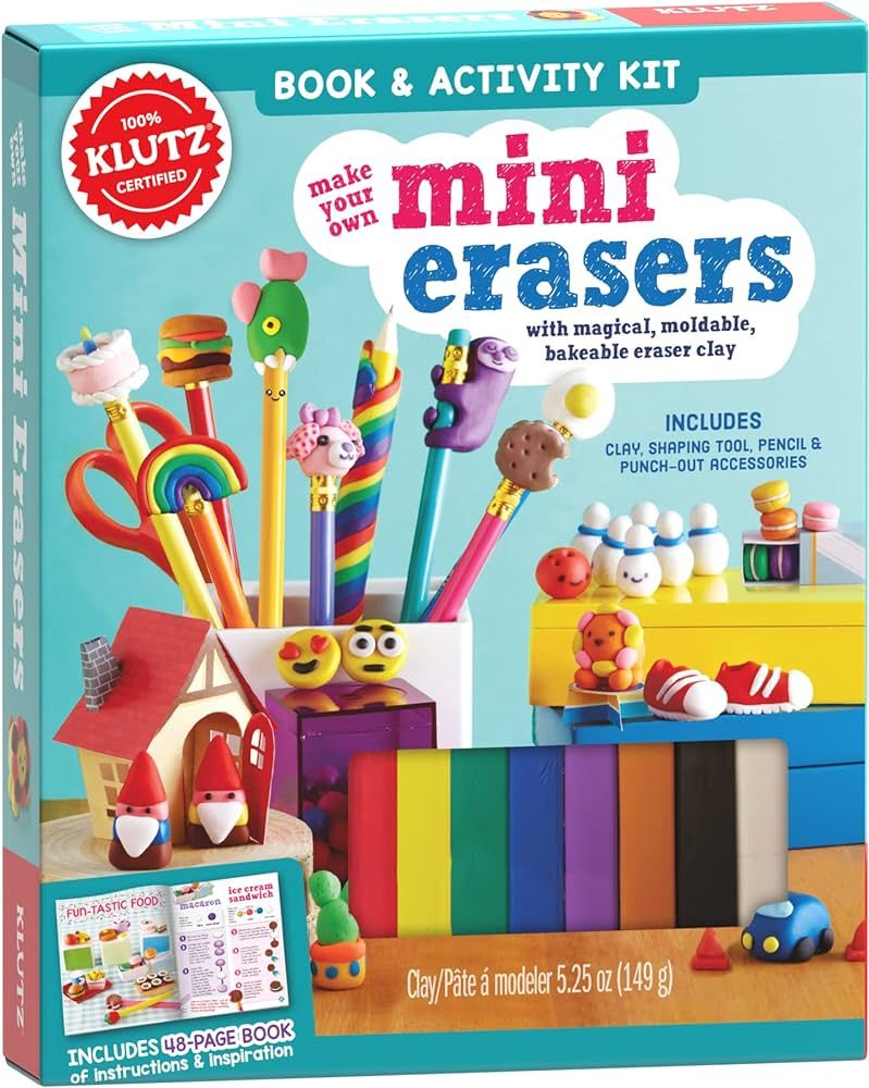 KLUTZ Make Your Own Mini Erasers Toy includes (8)colors of eraser clay^pencil^clay shaping tool^(... | Amazon (US)