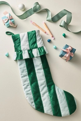 Ruffled Stripe Stocking | Anthropologie (US)