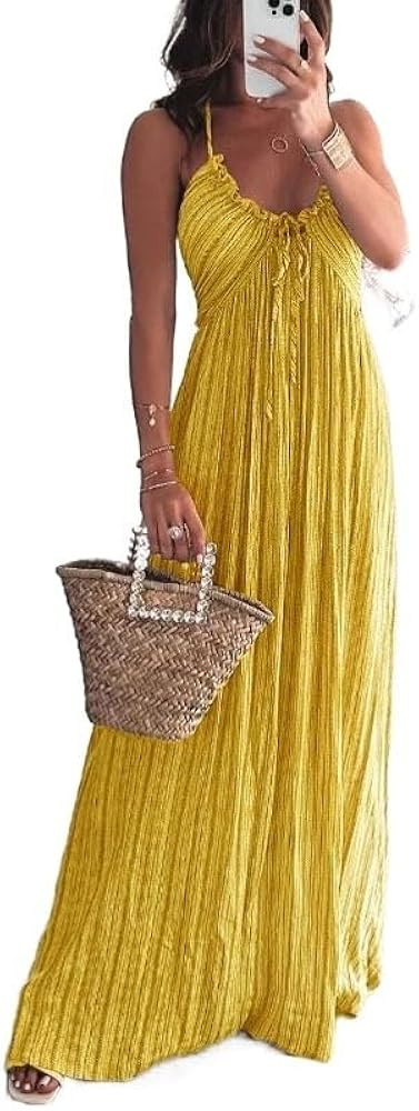 EVMILA Summer Sexy Suspender Loose Long Dress | Amazon (US)