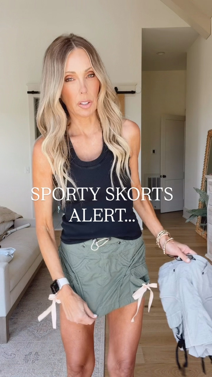 A water resistant skort that's comfortble for all day wear and dries quickly.   I'm wearing an XS.
