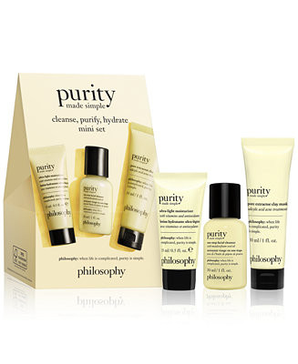 philosophy 3-Pc. Purity Made Simple Cleanse, Purify, Hydrate Mini Set - Macy's | Macy's