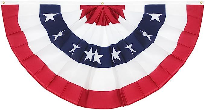 ANLEY USA Pleated Fan Flag, 3x6 Feet American US Bunting Flags Patriotic Stars & Stripes - Sharp ... | Amazon (US)