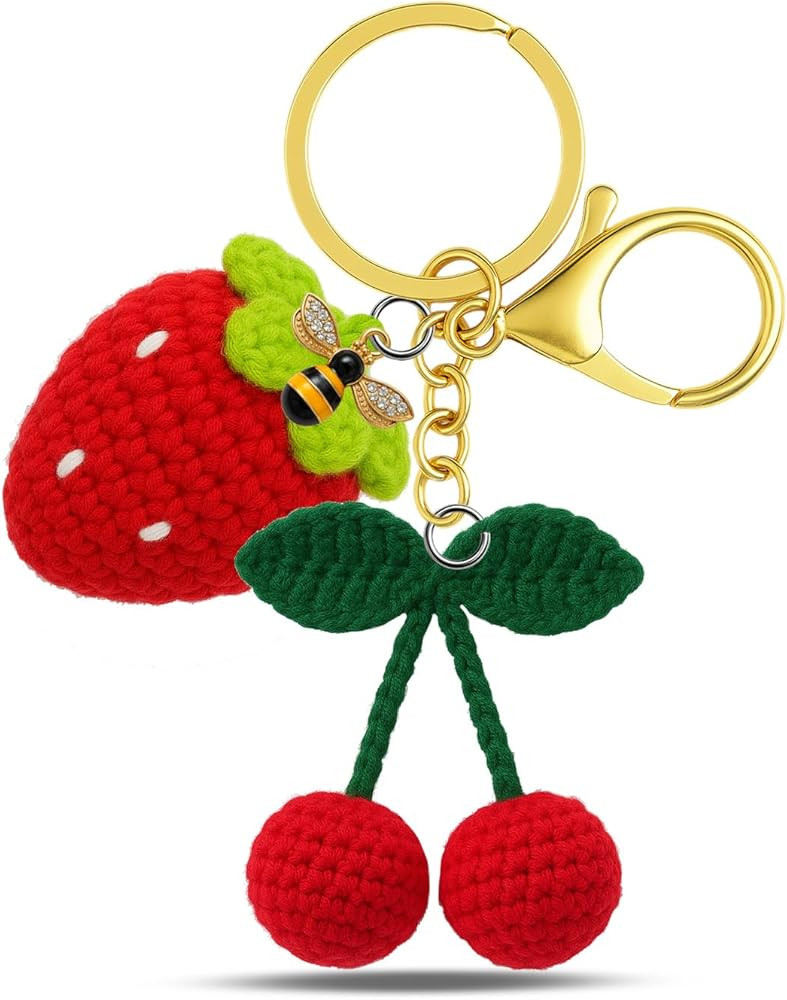 Cute Star Keychain for Backpack, 3.94 Inch Handmade Crochet Kawaii Bag Charm, Mini Star Pendant f... | Amazon (US)