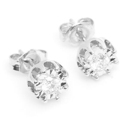 9ct White Gold 0.25ct Diamond Stud Earrings | TK Maxx