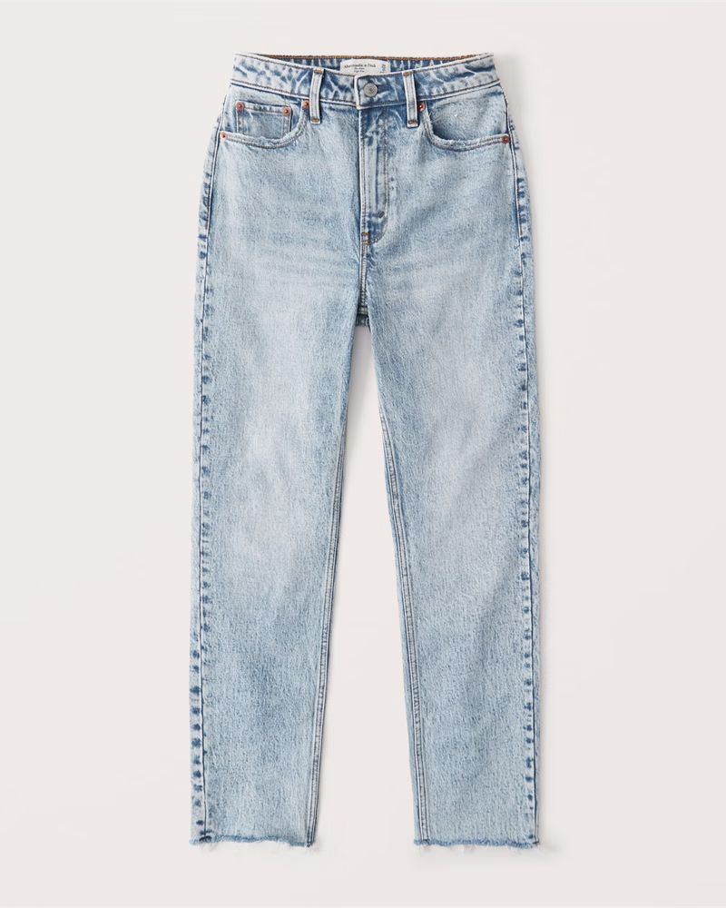 Women's Curve Love High Rise Mom Jeans | Women's Clearance | Abercrombie.com | Abercrombie & Fitch (US)