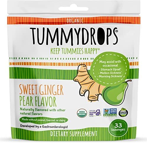 USDA Organic Sweet Ginger Pear Tummydrops (33 Individually Wrapped Drops) | Amazon (US)