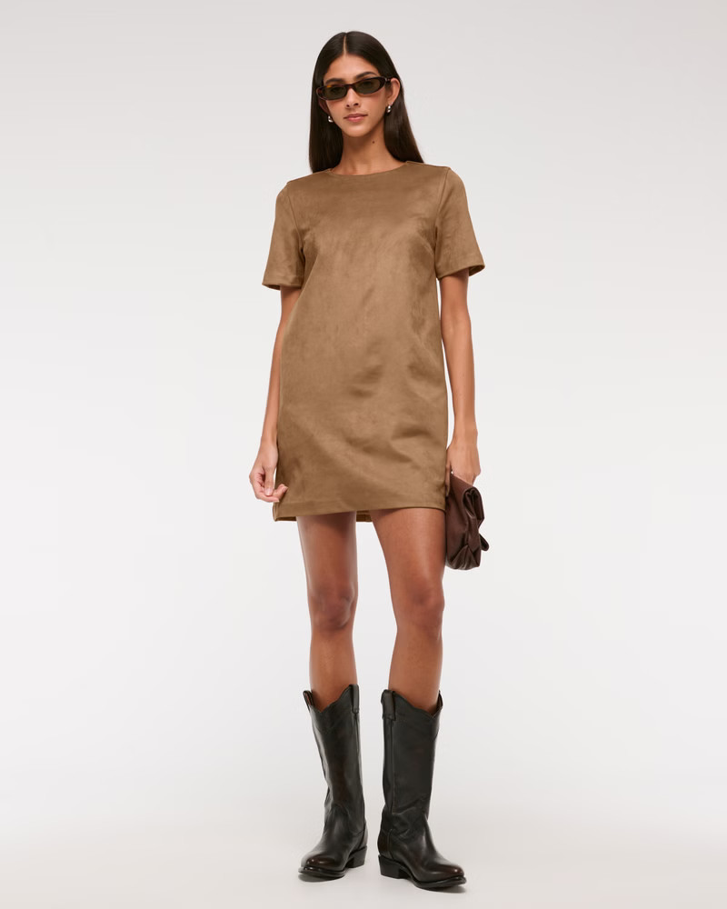 Women's Vegan Suede T-Shirt Mini Dress | Women's Up To 50% Off Select Styles | Abercrombie.com | Abercrombie & Fitch (US)
