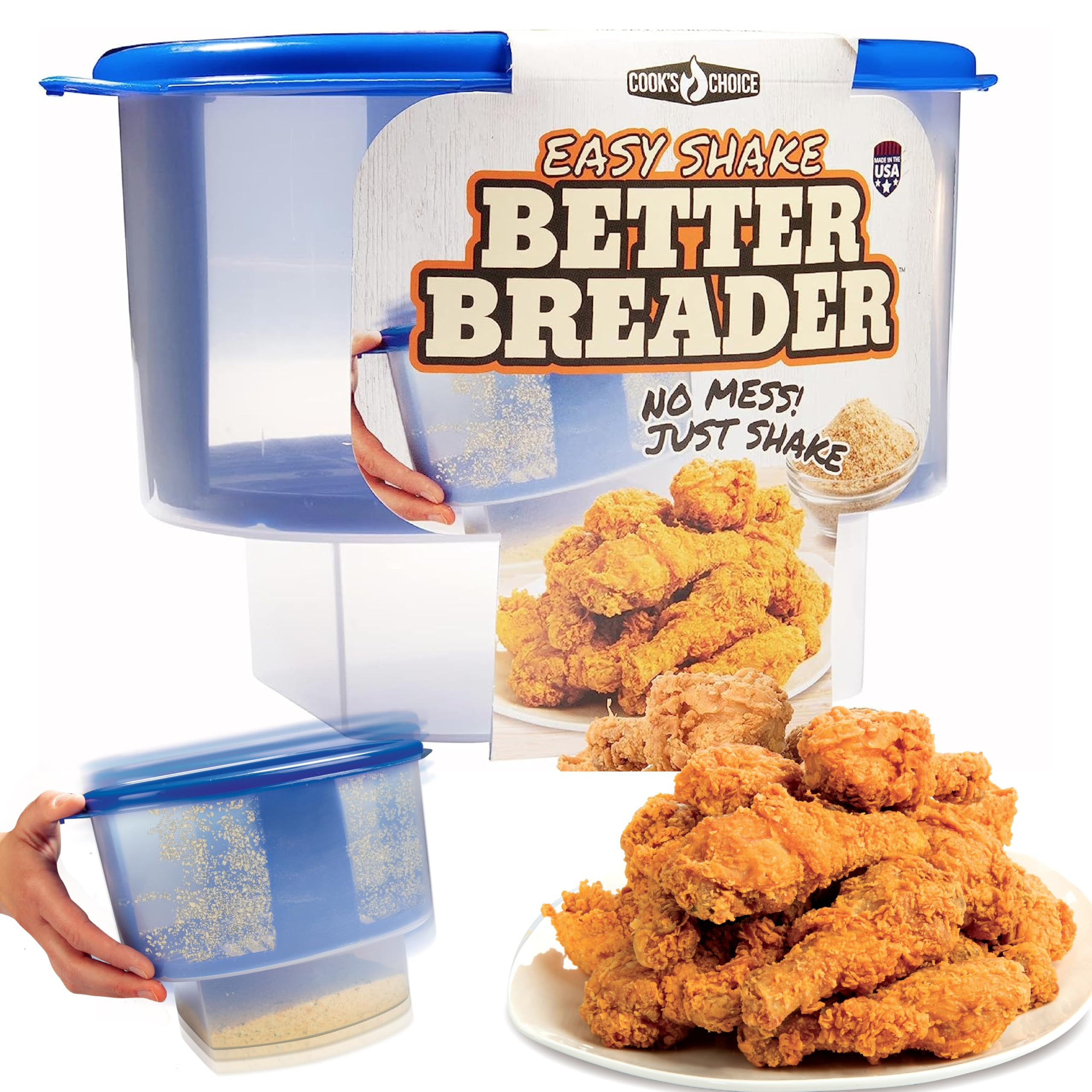 COOK'S CHOICE The Original Better Breader Bowl All-in-One Mess-Free Batter Breading Station- Pour... | Amazon (US)