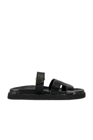 Steve Madden Mayven Slide in Black Leather from Revolve.com | Revolve Clothing (Global)