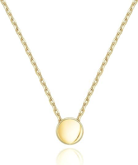 PAVOI 14K Gold Plated Sterling Silver Dot Pendant | Layered Necklaces | Gold Necklaces for Women ... | Amazon (US)