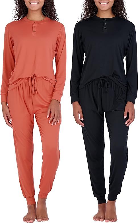 4 Piece: Women's Long Sleeve Pullover Hoodie Henley Sweatshirt & Jogger Set- Soft Athletic Lounge Sw | Amazon (US)