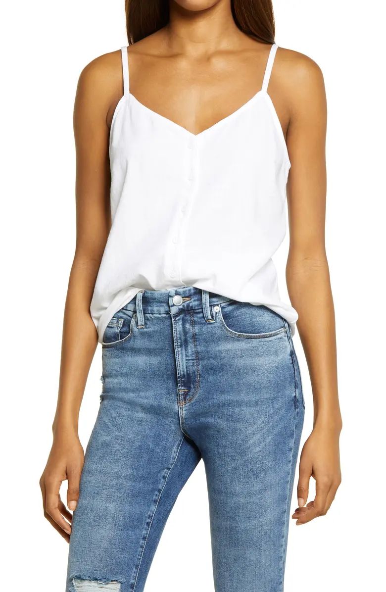 Button-Up Linen Blend Camisole | Nordstrom