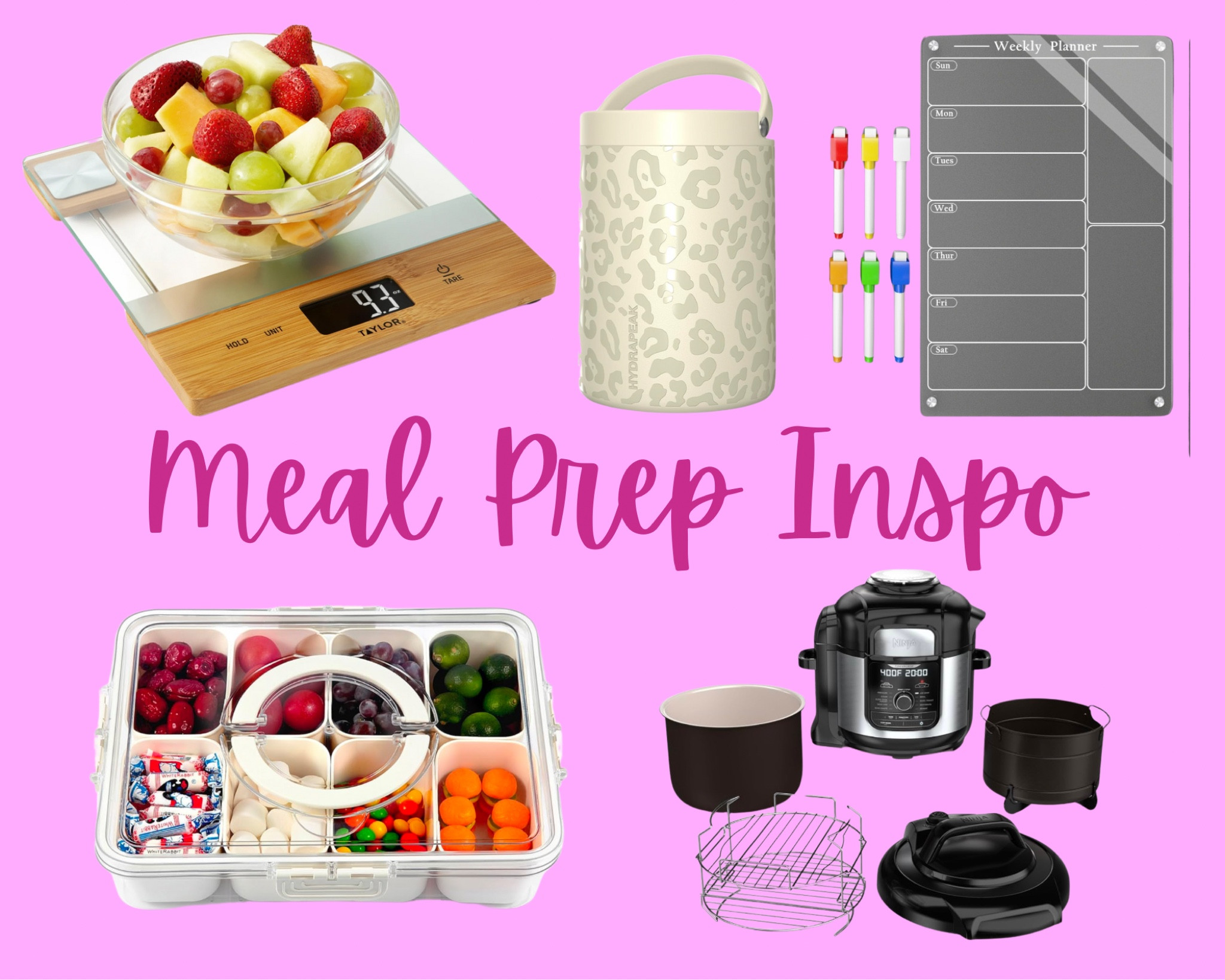 I use these items ON THE REGULAR!! 🙌🏼

•You can get any weight scale—preferably one that measures in grams and ounces and has a tare button. I liked the aesthetic of this one and it’s lasted me years! 

•Snackle Box—a MUST for sporting events, lake/river trips, road trips, or even just easy-to-grab snacks at home instead of junk! 

•Thermos—I LOVE the size of this one! I use it for any leftovers/soups, etc and usually take it to sporting events with me so I can stay on track with my nutrition and still have a hot meal! 

•Refrigerator planner—need I say more? Planning is key! You can put your menu up there-meal prep-appts for the family and more! 

•10-in-1 Ninja Foodie—THIS. This is my lifeline for about 3 years now! The three main function I use are air fry, crock pot, and instant pot—which simplifies your meal prep by a TON!! You can also bake, broil, dehydrate, steam/roast-which I also love for veggies, and MORE!! You GOTTA get one! Thank me later 🙃


#LTKHome #LTKFamily #LTKFitness