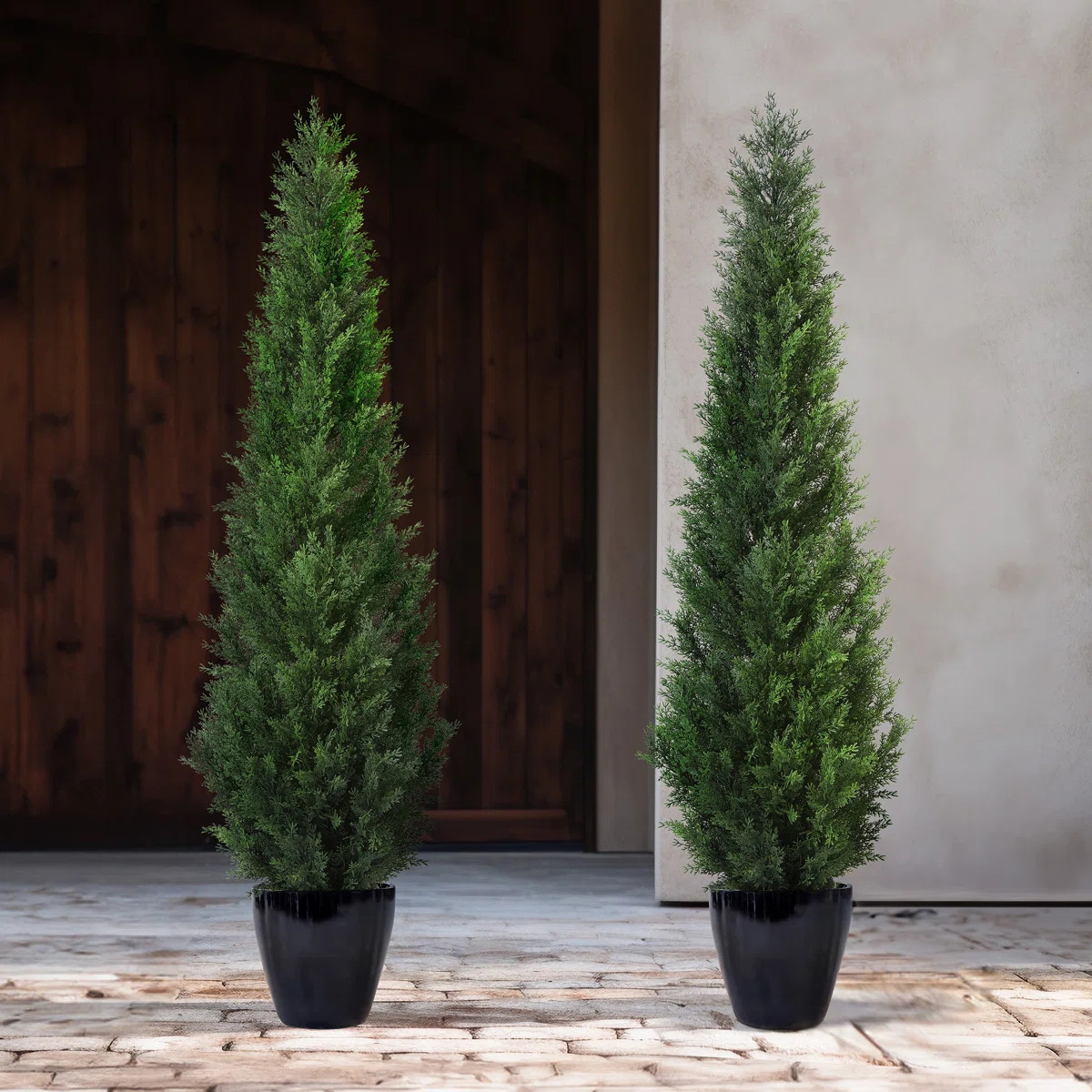 Adcock Faux Cedar in Pot, Fake UV Rated Potted Tree, Faux Green Plant, Fake Tree for Home Décor | Wayfair North America