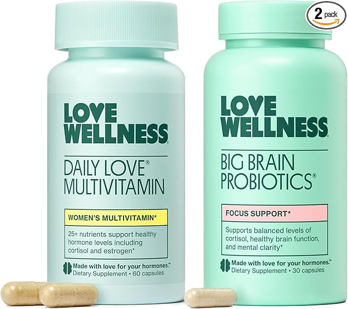 Love Wellness Daily Love Multivitamin & Big Brain Probiotics | Mind and Body Duo | Womens Vitamin... | Amazon (US)