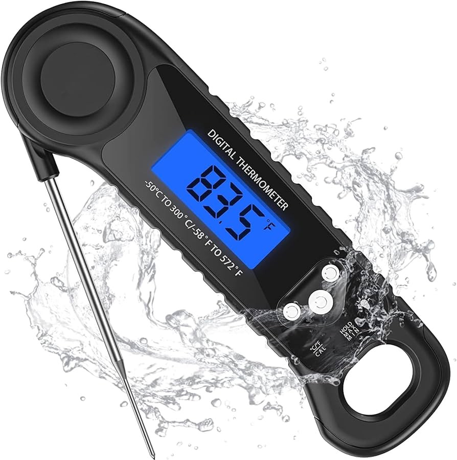Meat Thermometer Digital, Instant Read Food Thermometer - Waterproof w/Backlight for Cooking Deep... | Amazon (US)