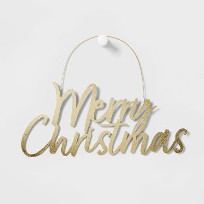 Merry Christmas Hanging Sign Gold - Wondershop™ | Target